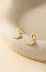 Golden Ginkgo Leaf Drop Earrings