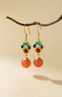 Imperial Coral-Red Dangle Earrings