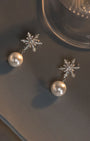 Celeste Snowflake Pearl Drop Earrings