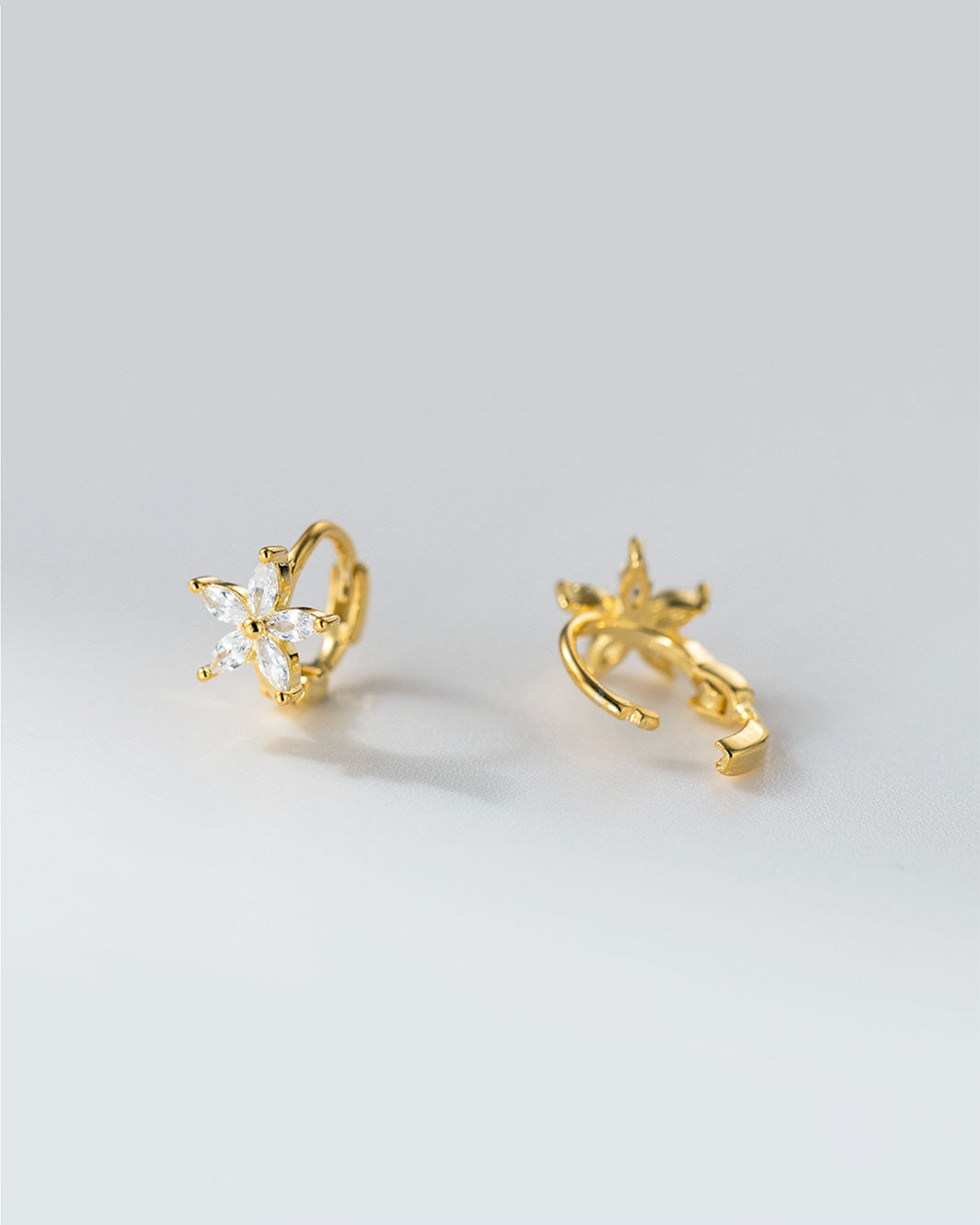 Marquise Bloom Huggie Earrings