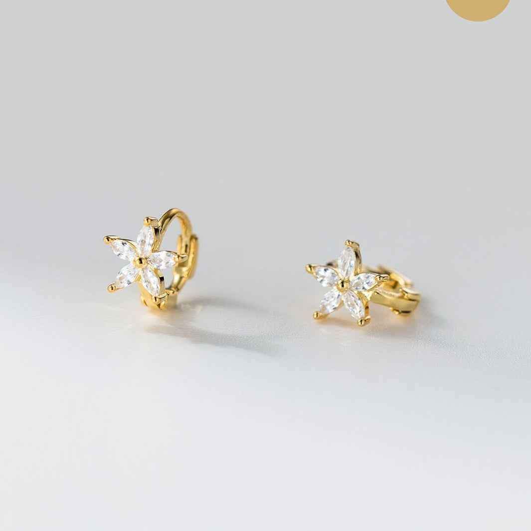 Marquise Bloom Huggie Earrings