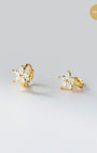 Marquise Bloom Huggie Earrings
