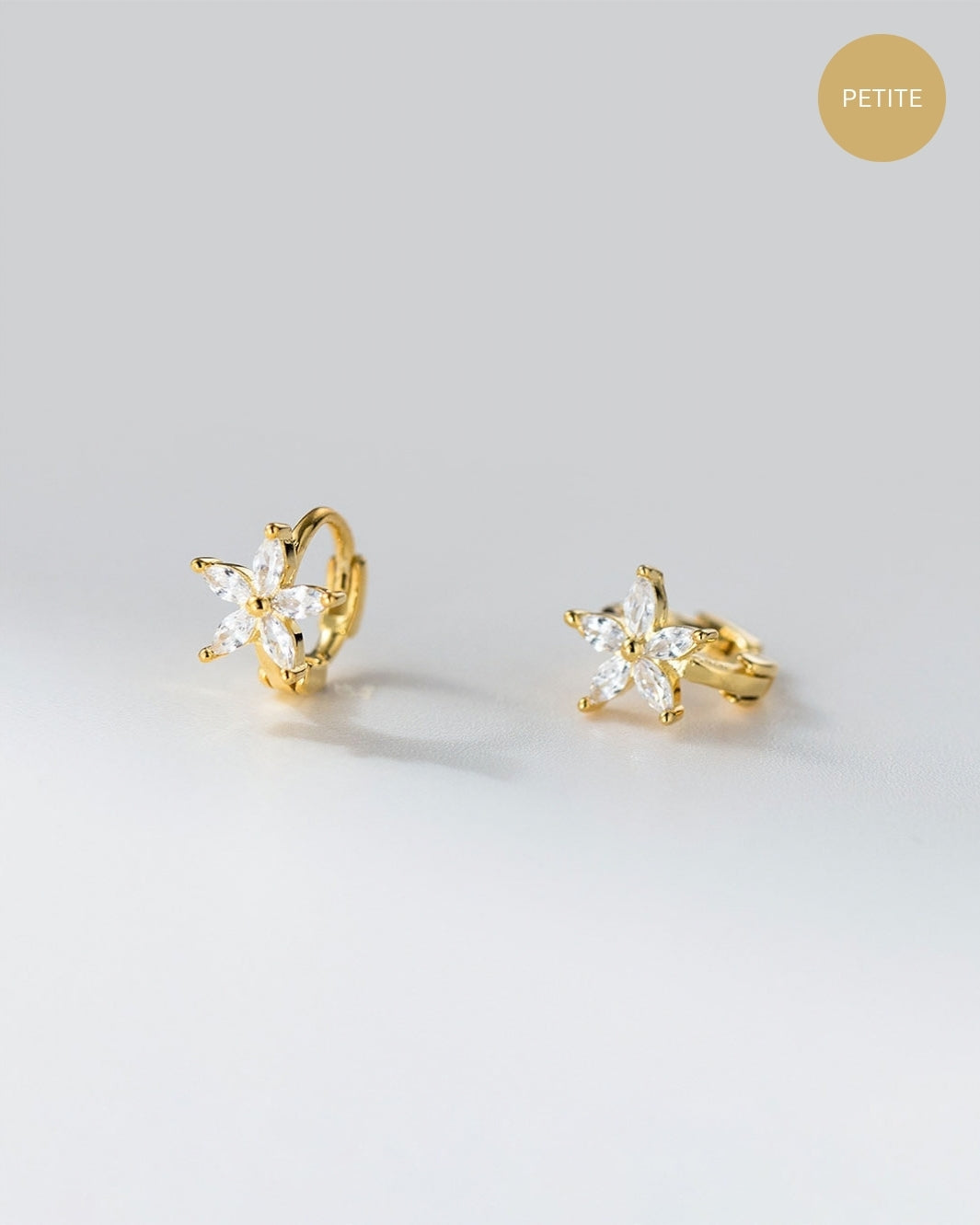 Marquise Bloom Huggie Earrings