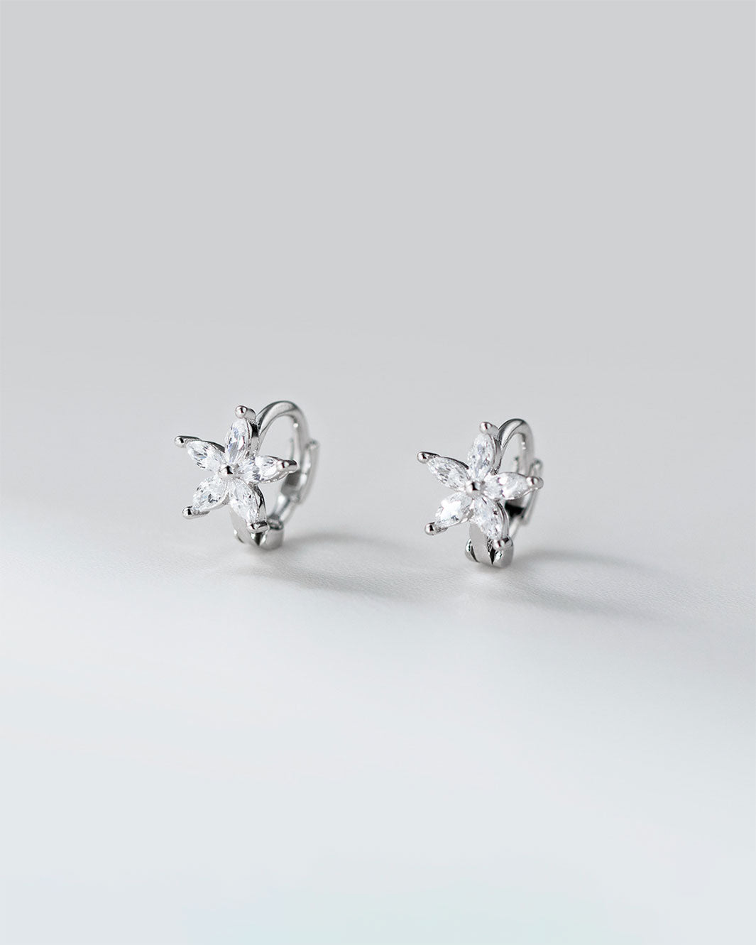 Marquise Bloom Huggie Earrings