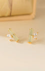 Serenity Jade Bamboo Stud Earrings