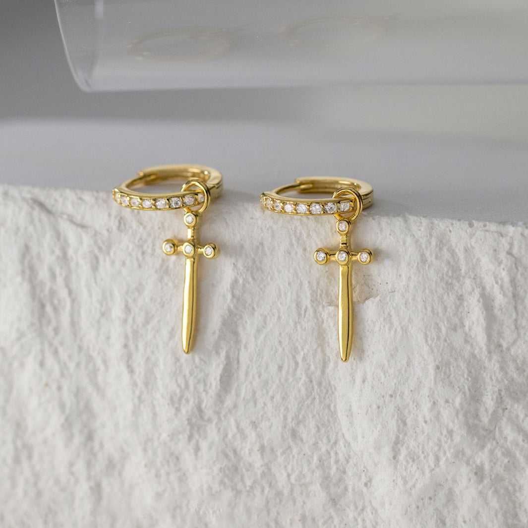 Sword of Faith Hoop Earrings