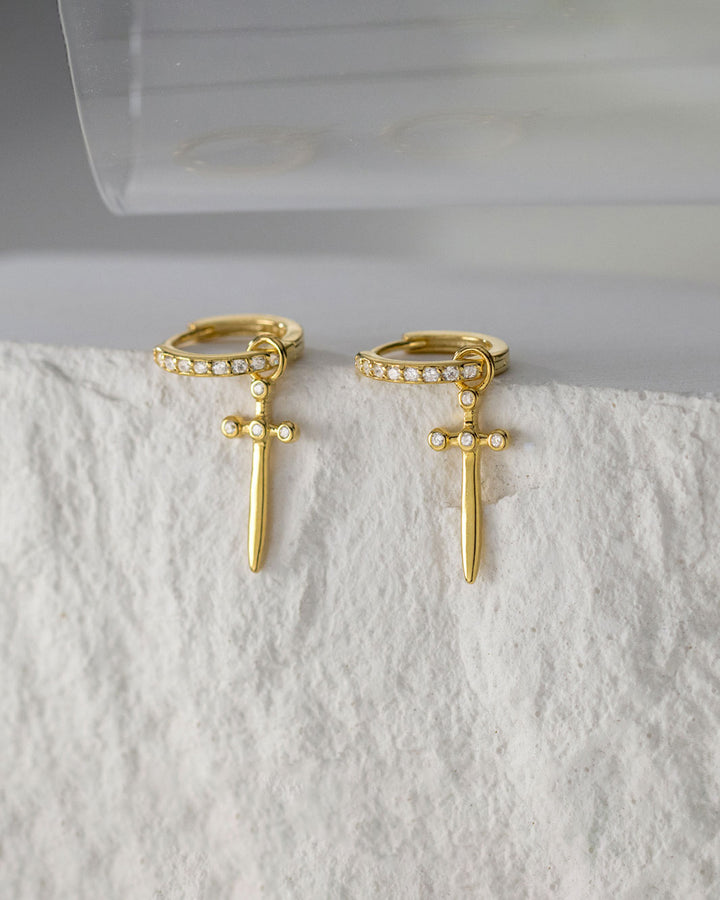 Sword of Faith Hoop Earrings