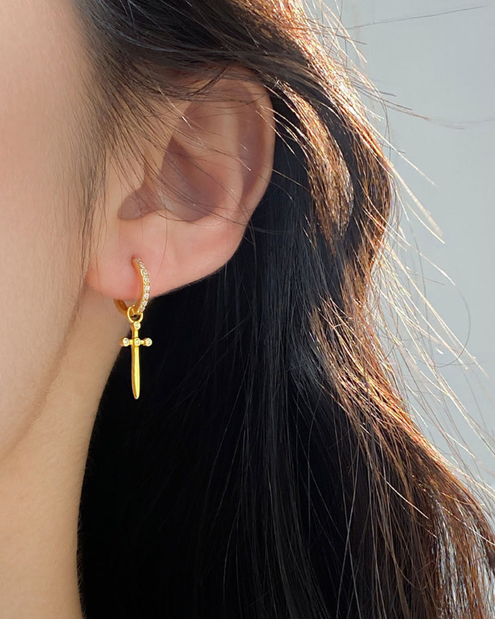 Sword of Faith Hoop Earrings