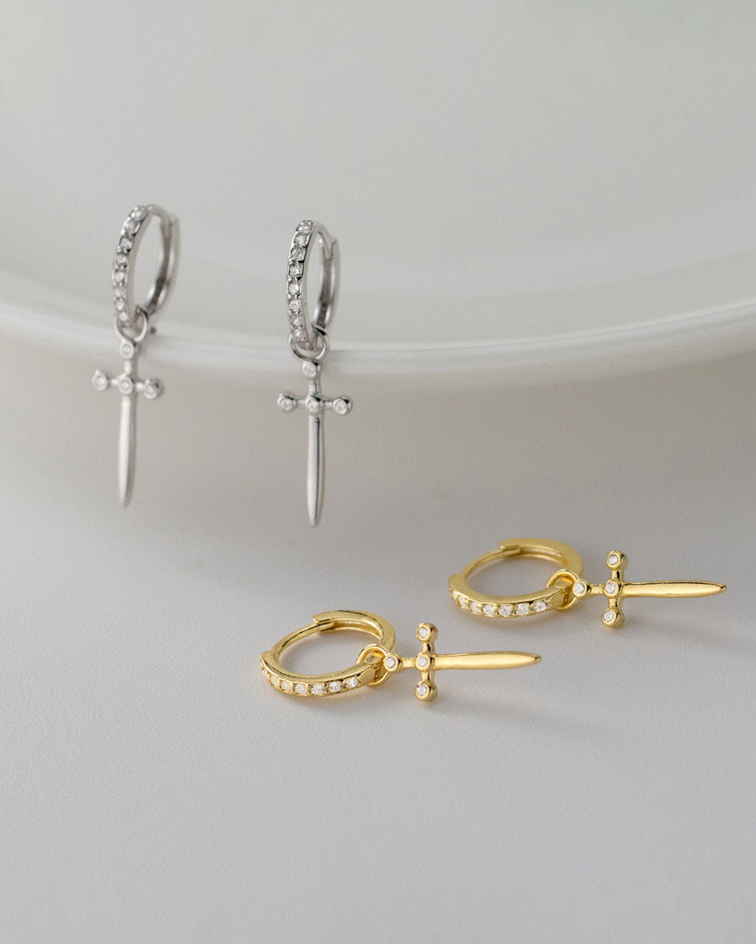 Sword of Faith Hoop Earrings