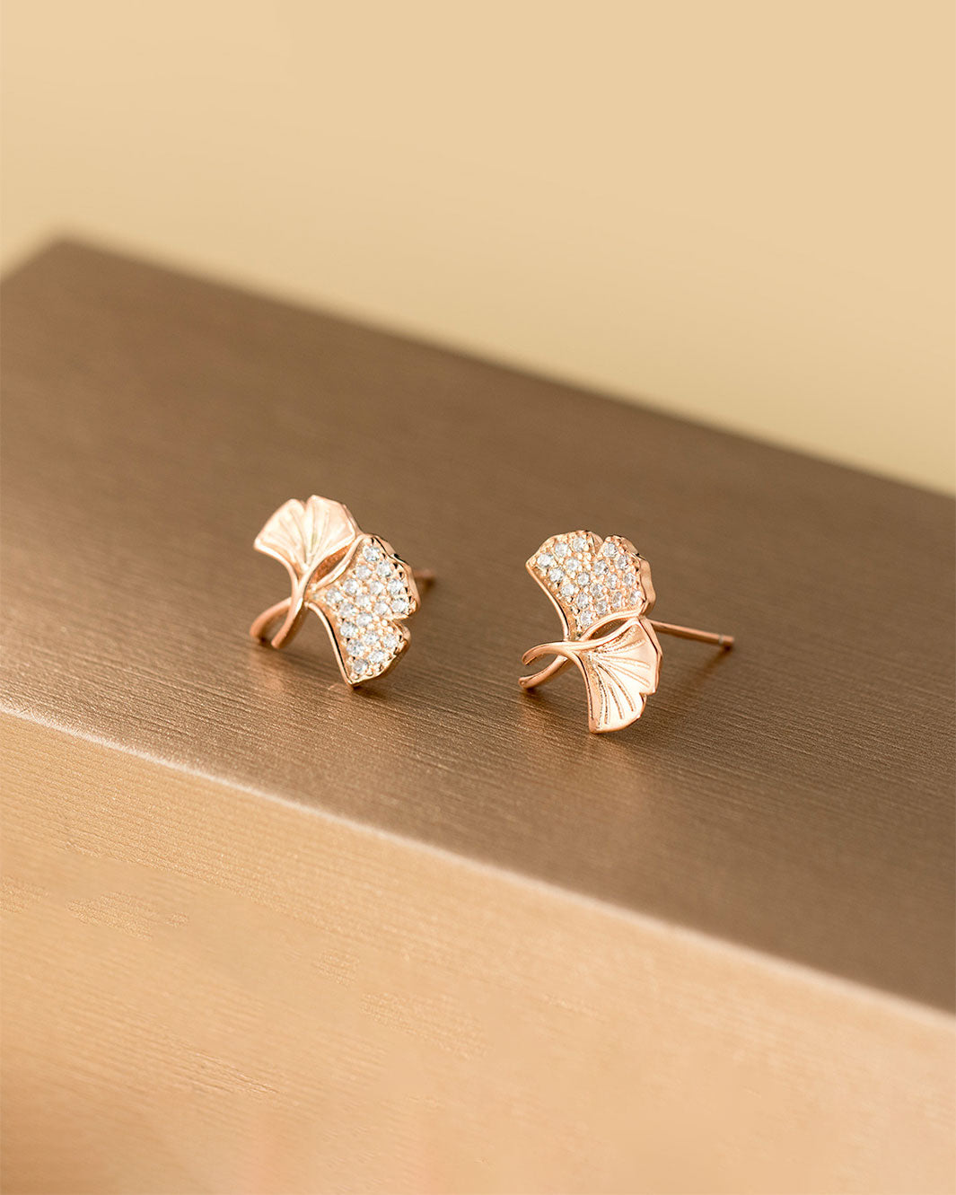 Ginkgo Leaves Stud Earrings