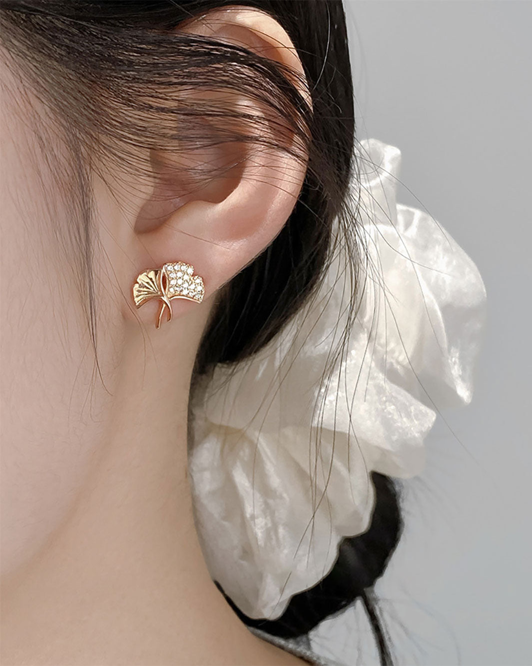 Ginkgo Leaves Stud Earrings