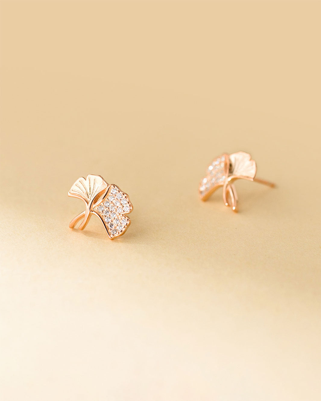 Ginkgo Leaves Stud Earrings