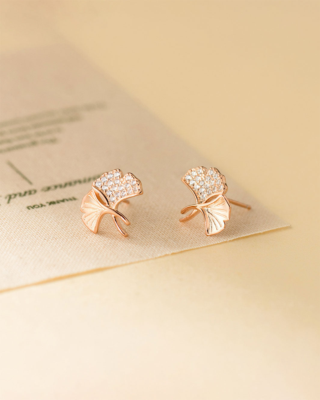 Ginkgo Leaves Stud Earrings