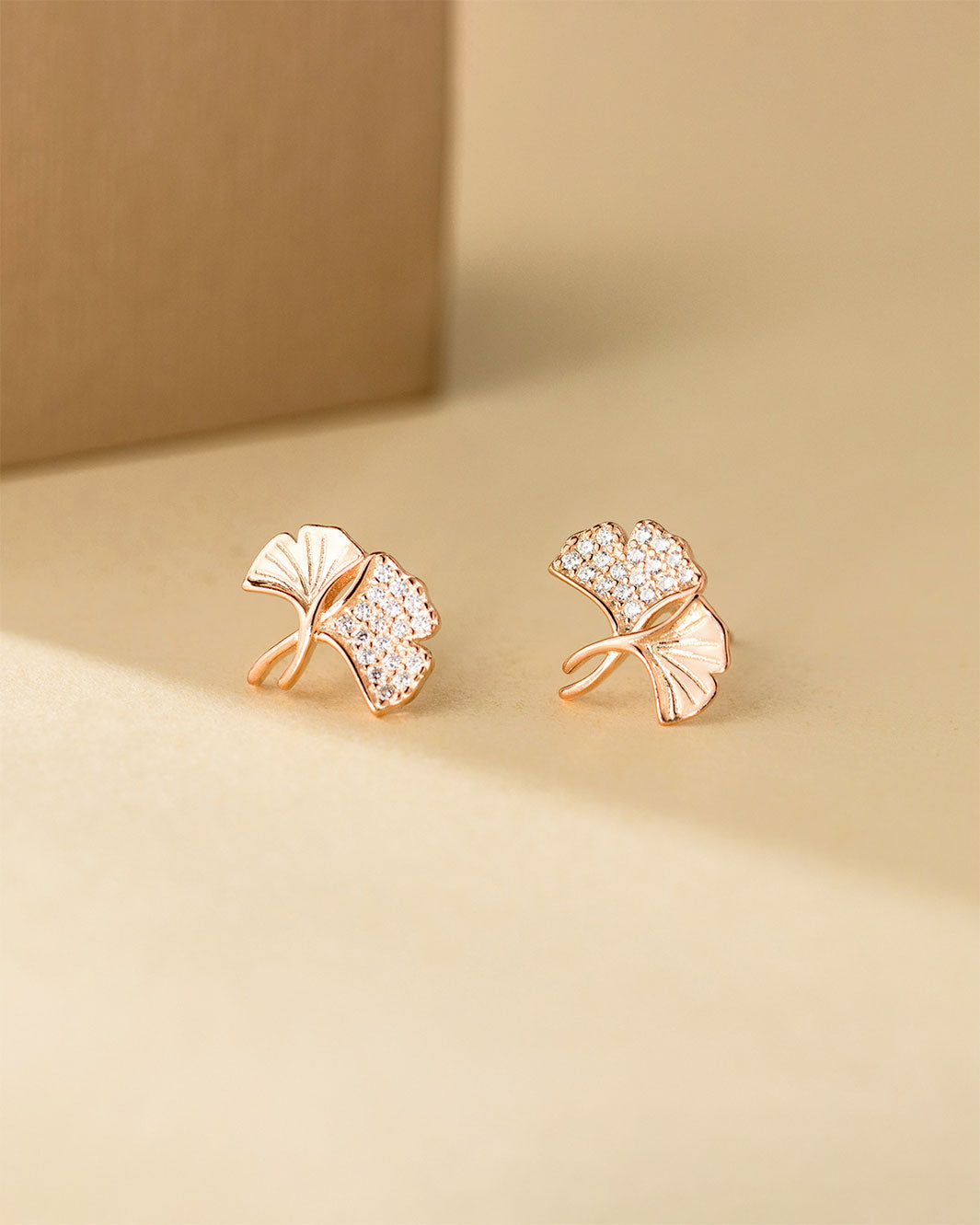 Ginkgo Leaves Stud Earrings
