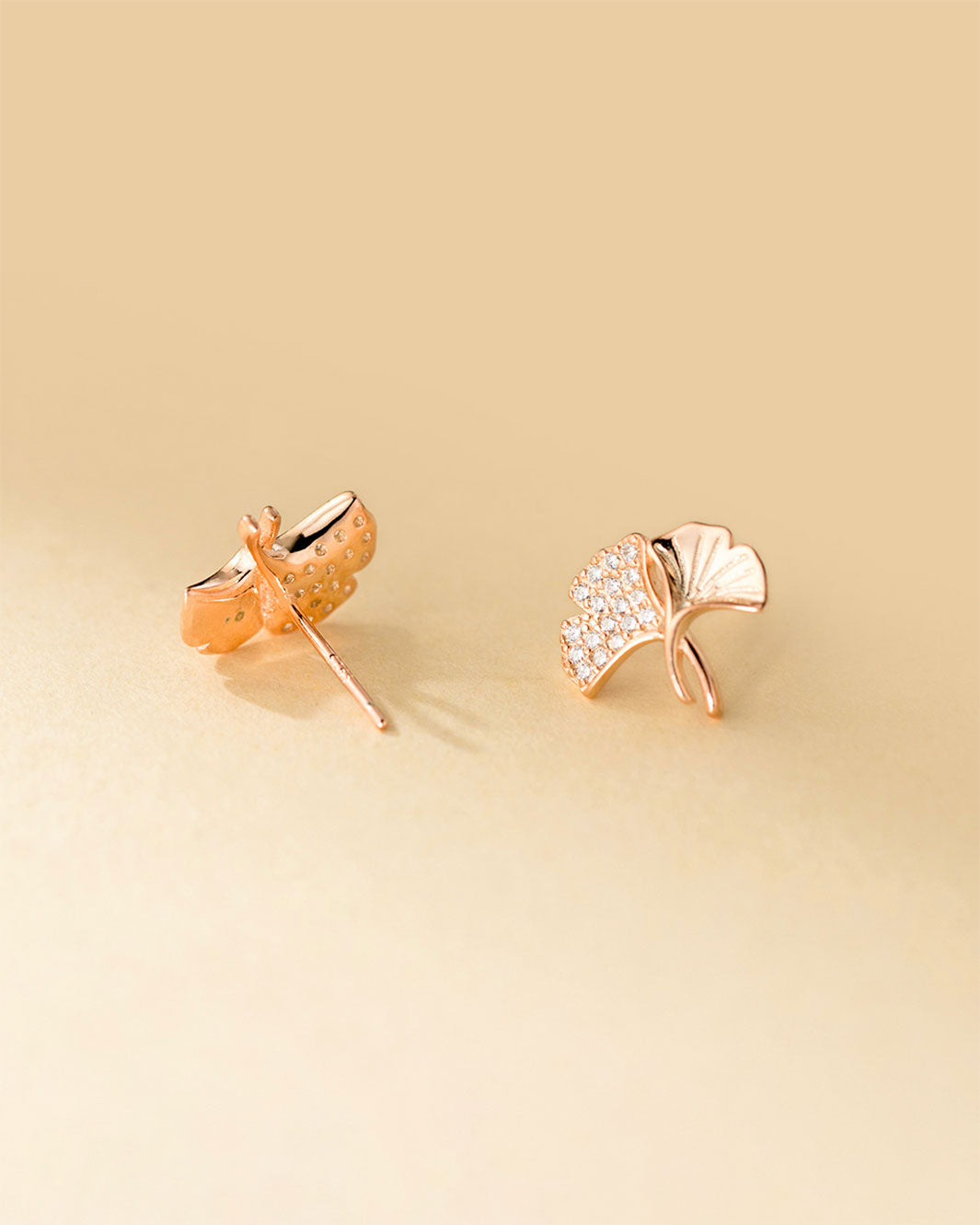 Ginkgo Leaves Stud Earrings