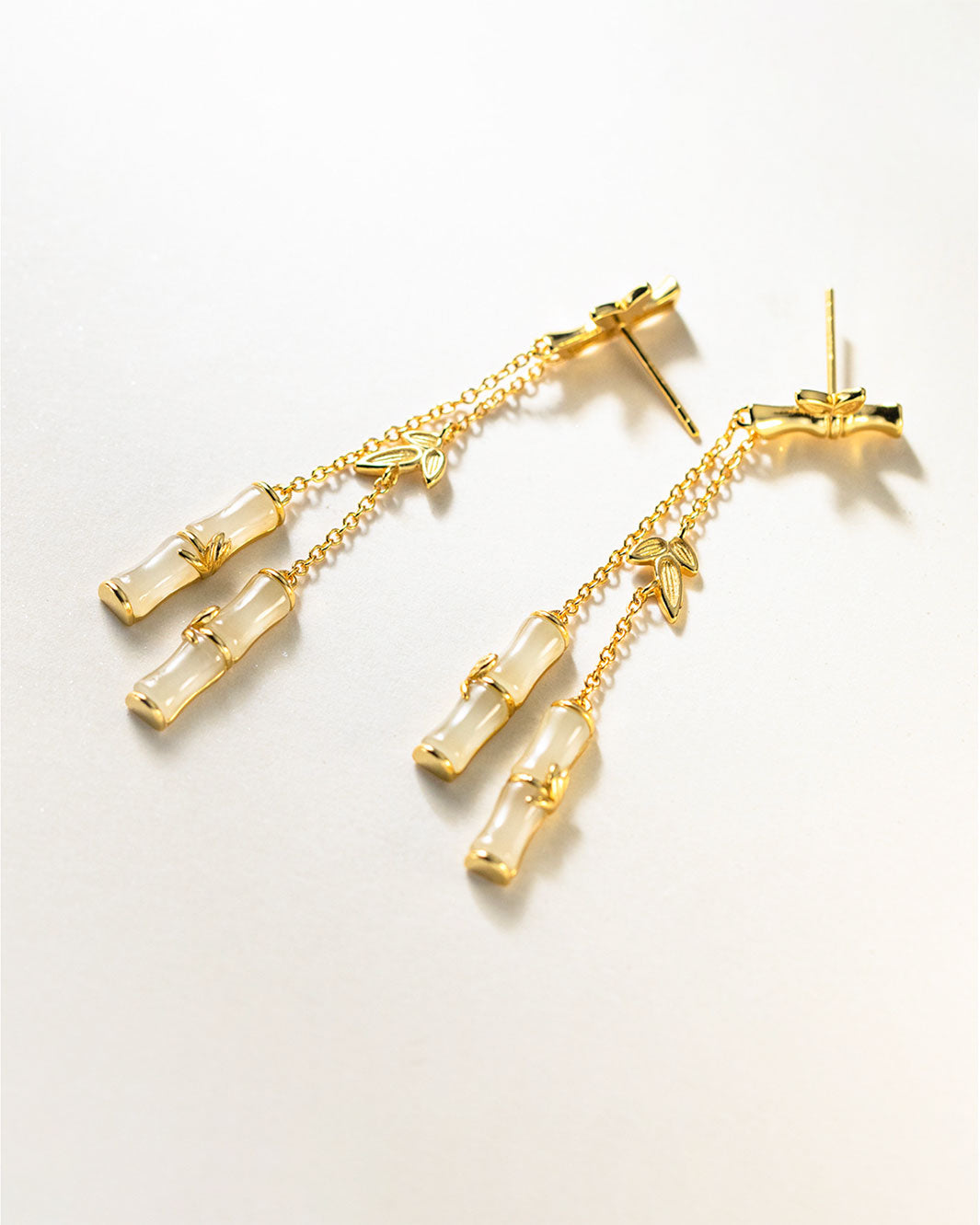 Jade Bamboo Pavilion Dangle Earrings