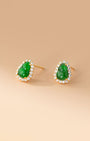 Emerald Jadeite Hulu Pavé Stud Earrings
