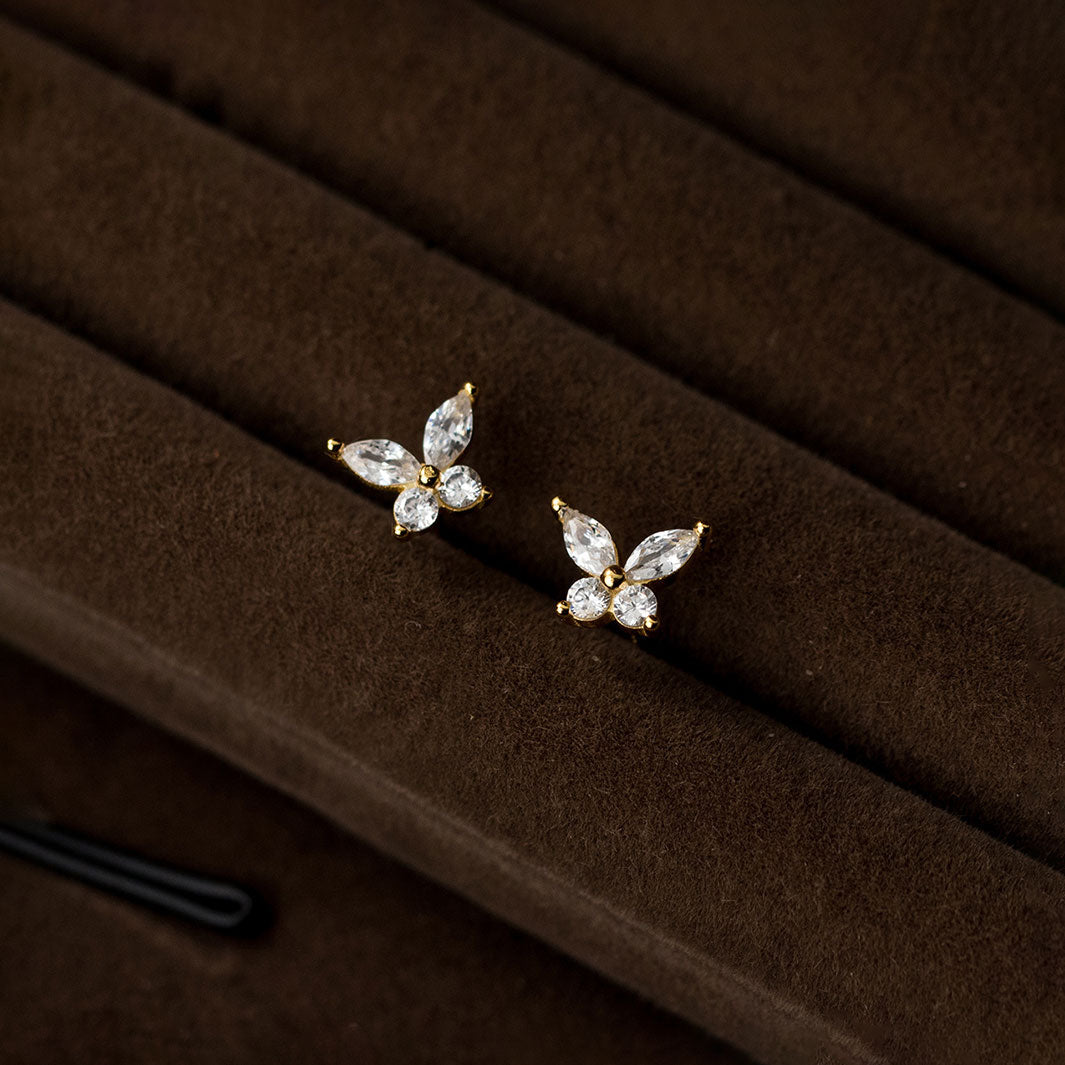 Mini Marquise Butterfly Stud Earrings