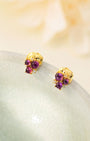 Amethyst Grape Cluster Stud Earrings
