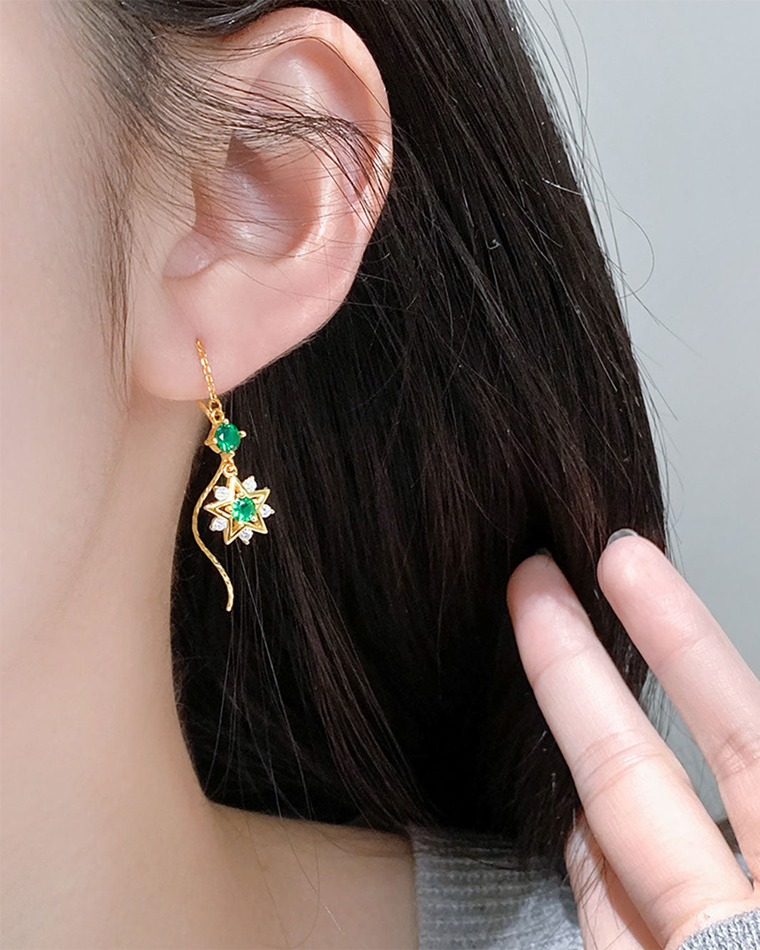 Vesper Star Threader Earrings