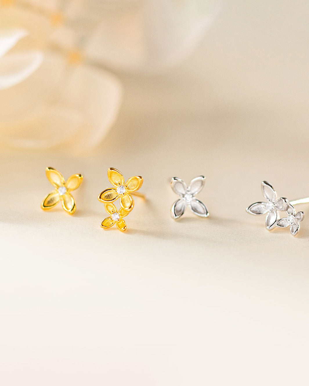 Sage Blossom Stud Earrings