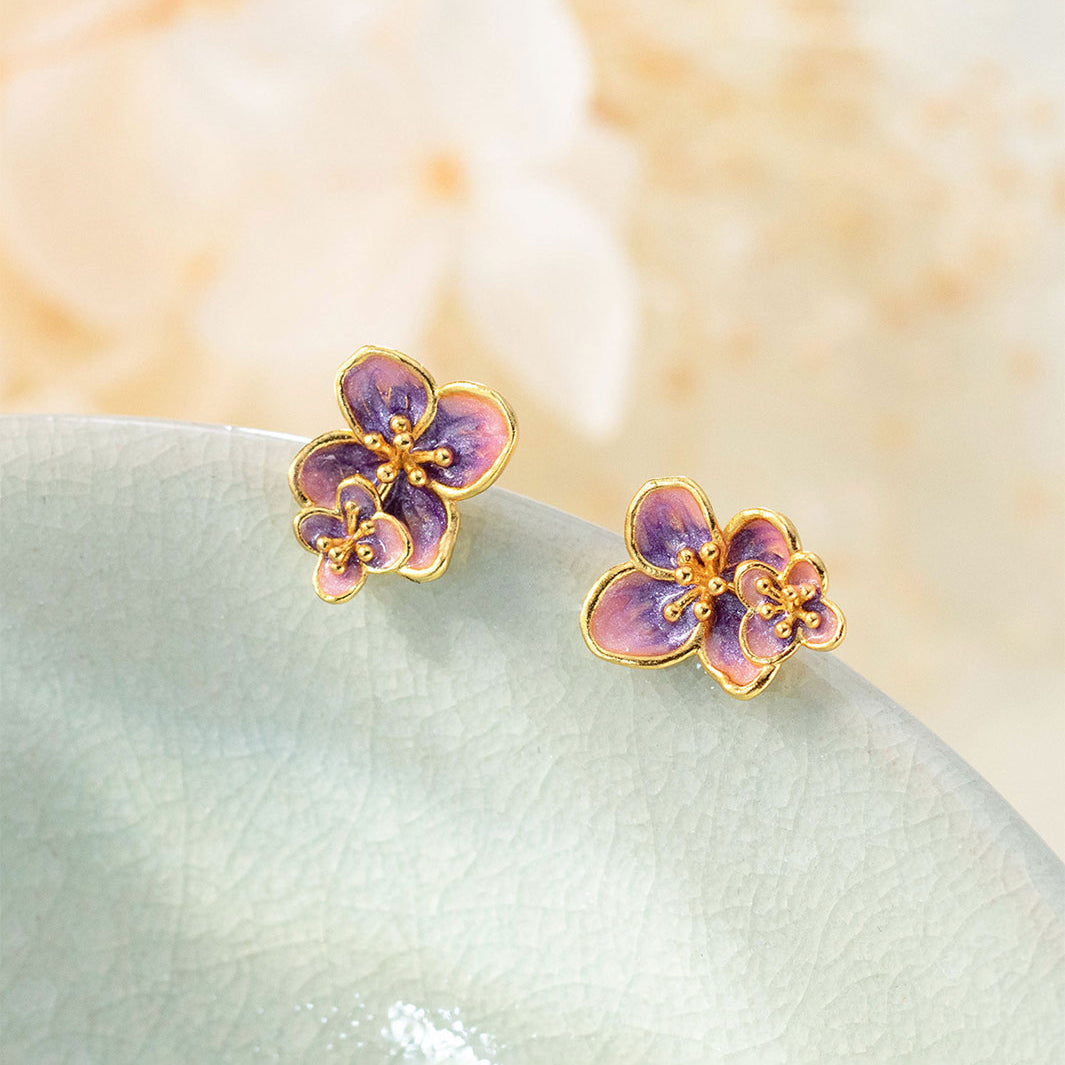 Purple Alyssum Stud Earrings