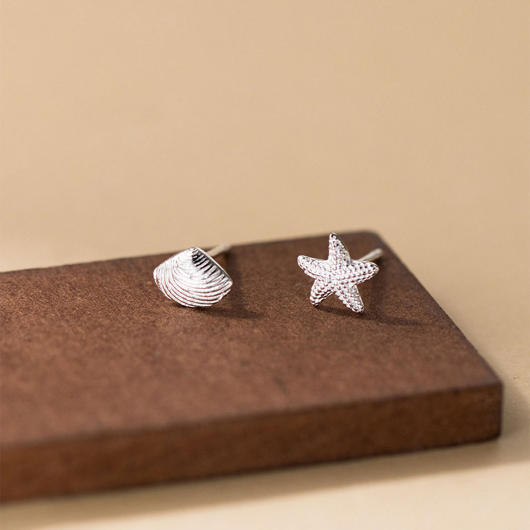 Shell and Starfish Stud Earrings