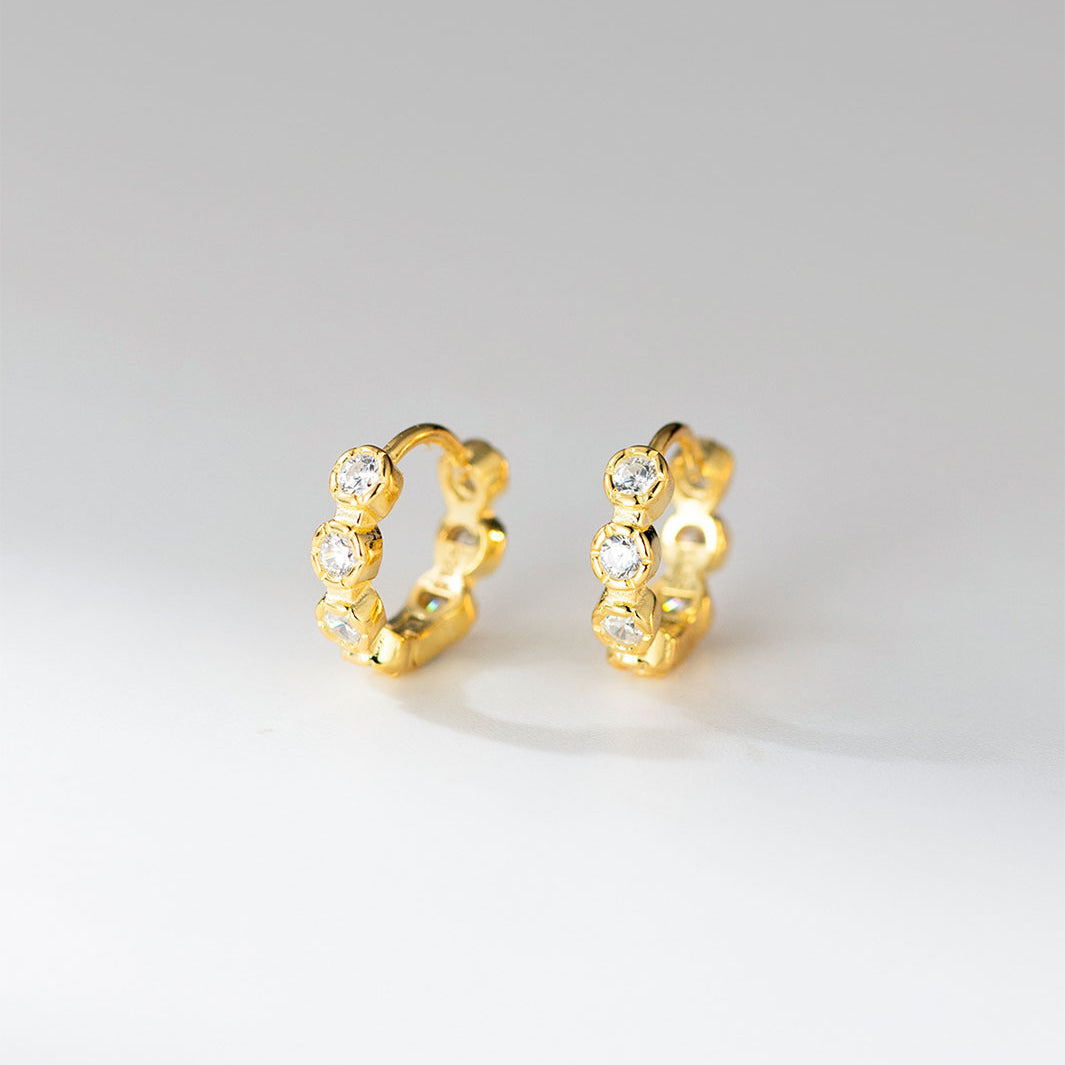 Bubble Bezel Hoop Earrings