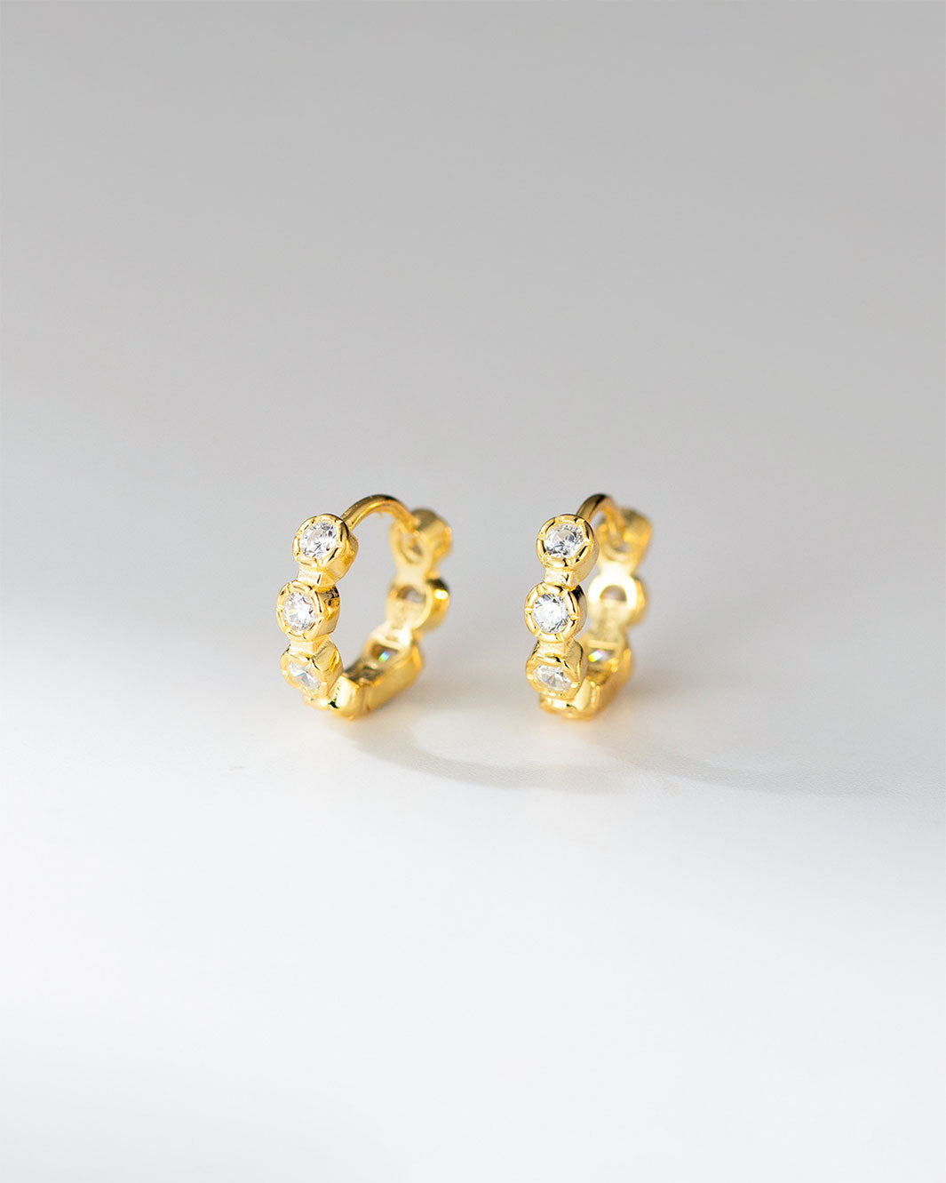Bubble Bezel Hoop Earrings