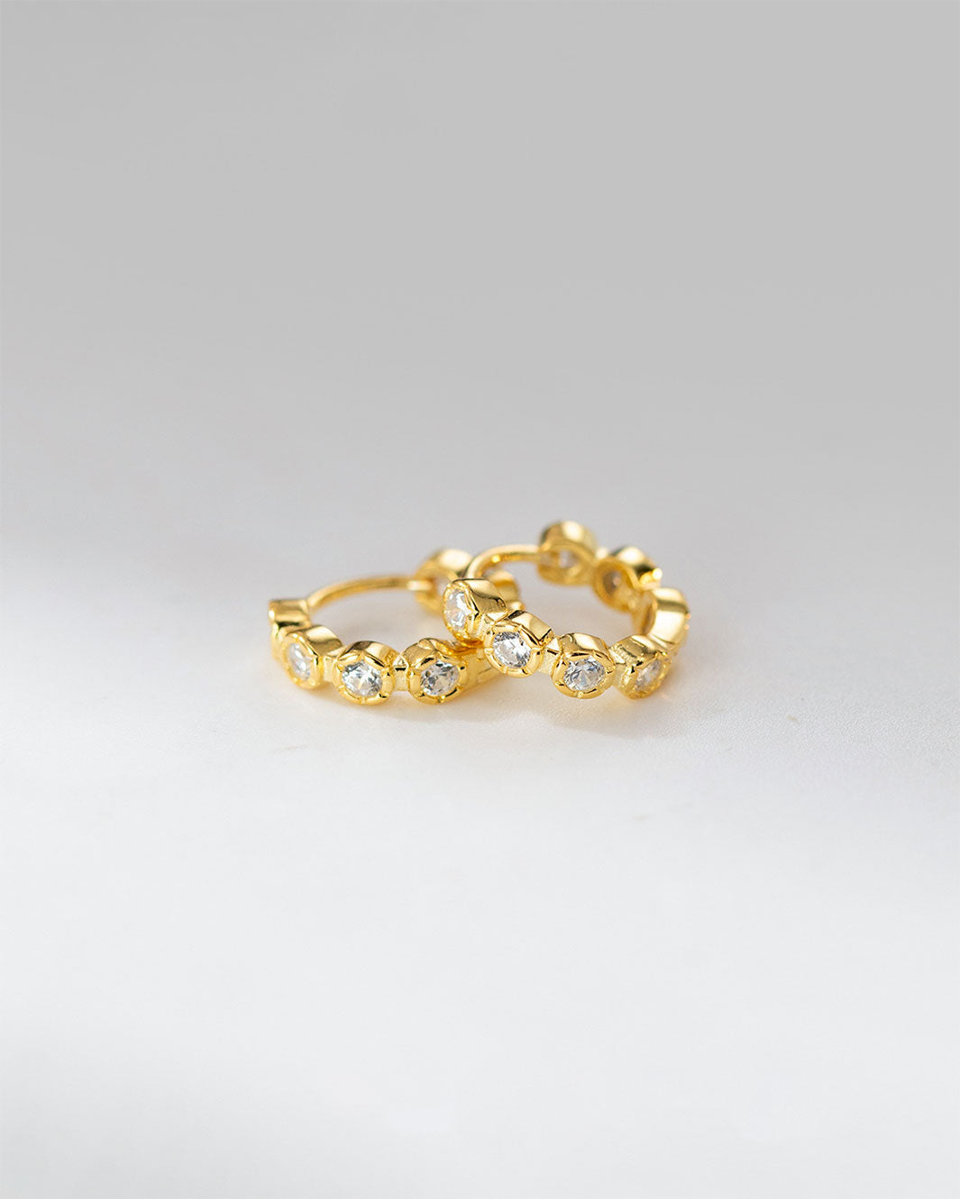 Bubble Bezel Hoop Earrings