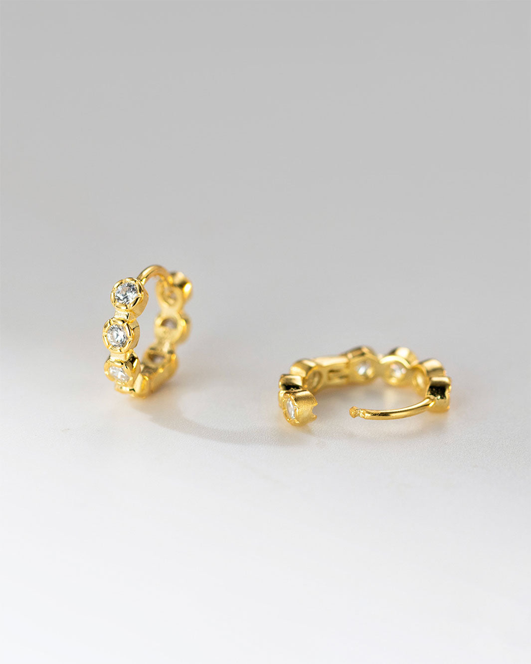 Bubble Bezel Hoop Earrings