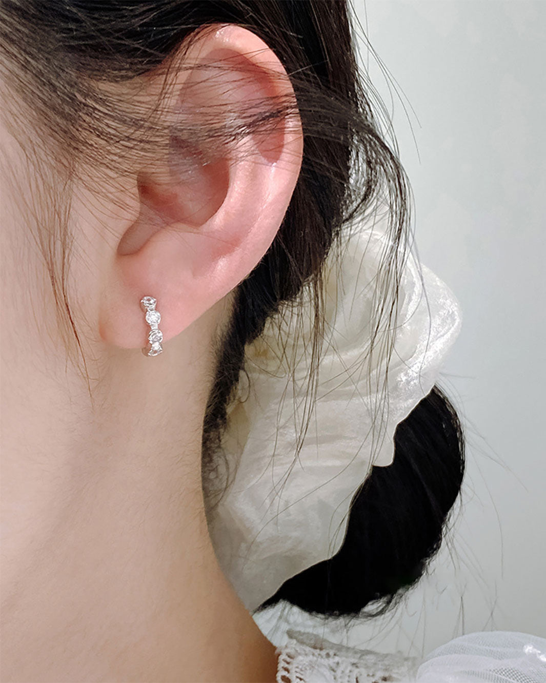 Bubble Bezel Hoop Earrings