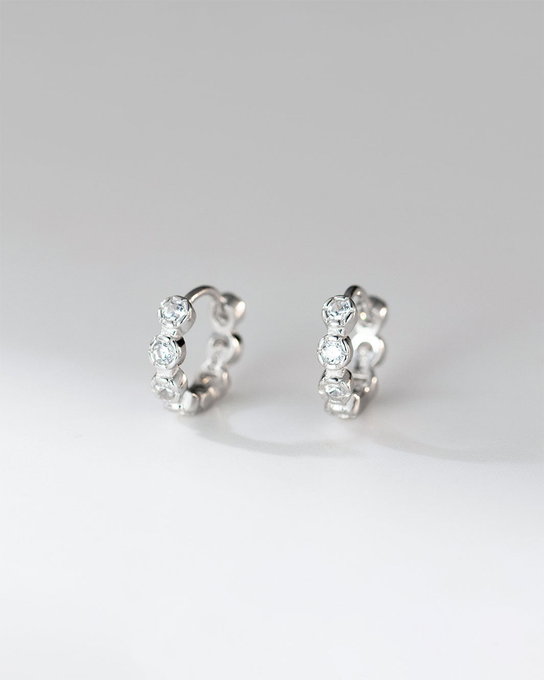 Bubble Bezel Hoop Earrings