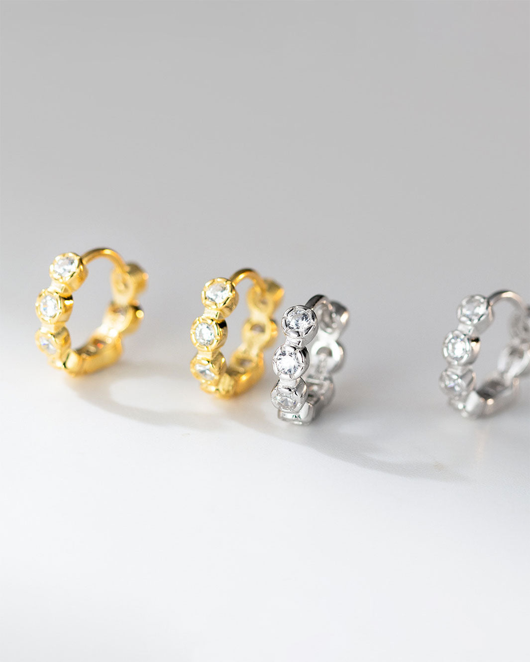 Bubble Bezel Hoop Earrings