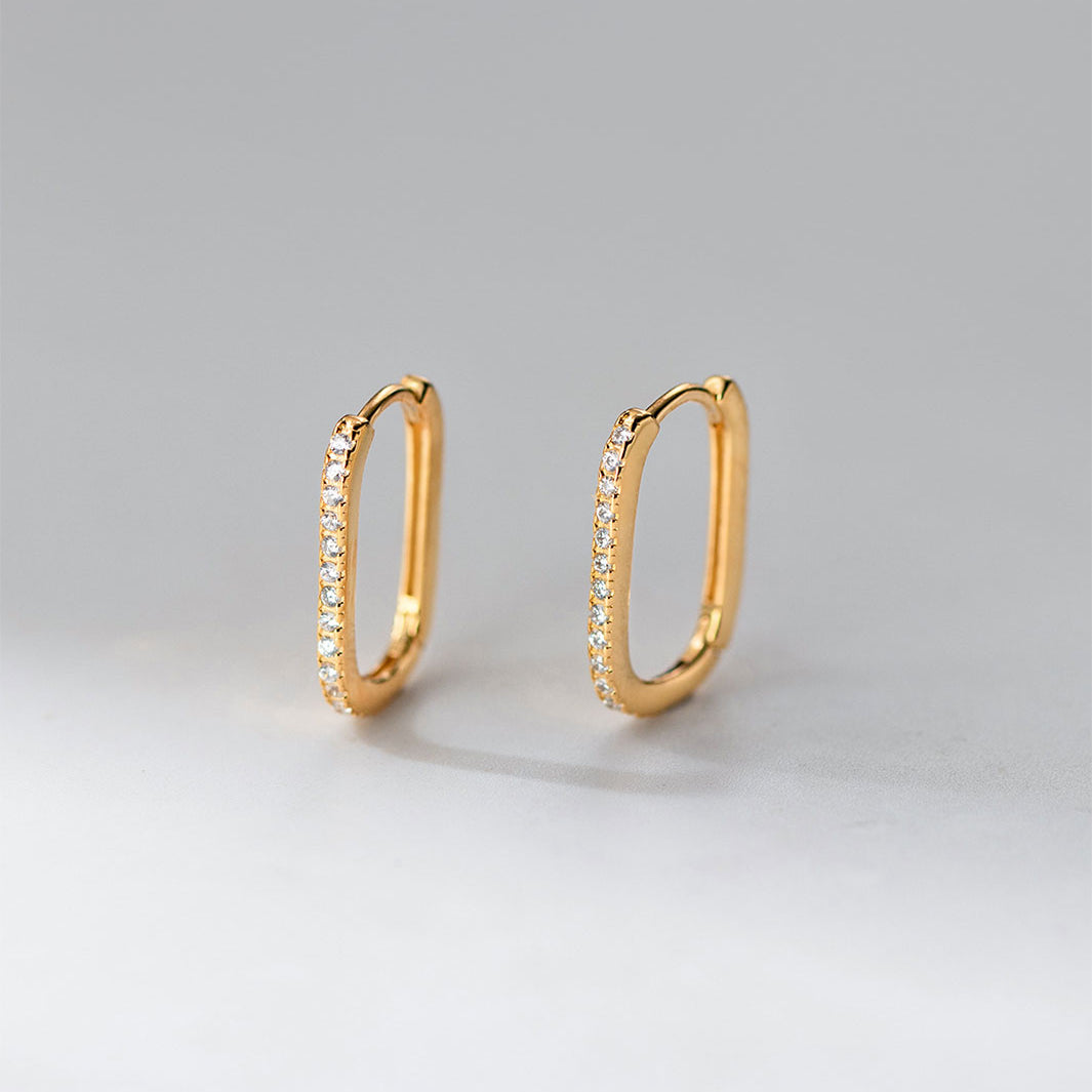 Elodie Slim Pavé Hoop Earrings