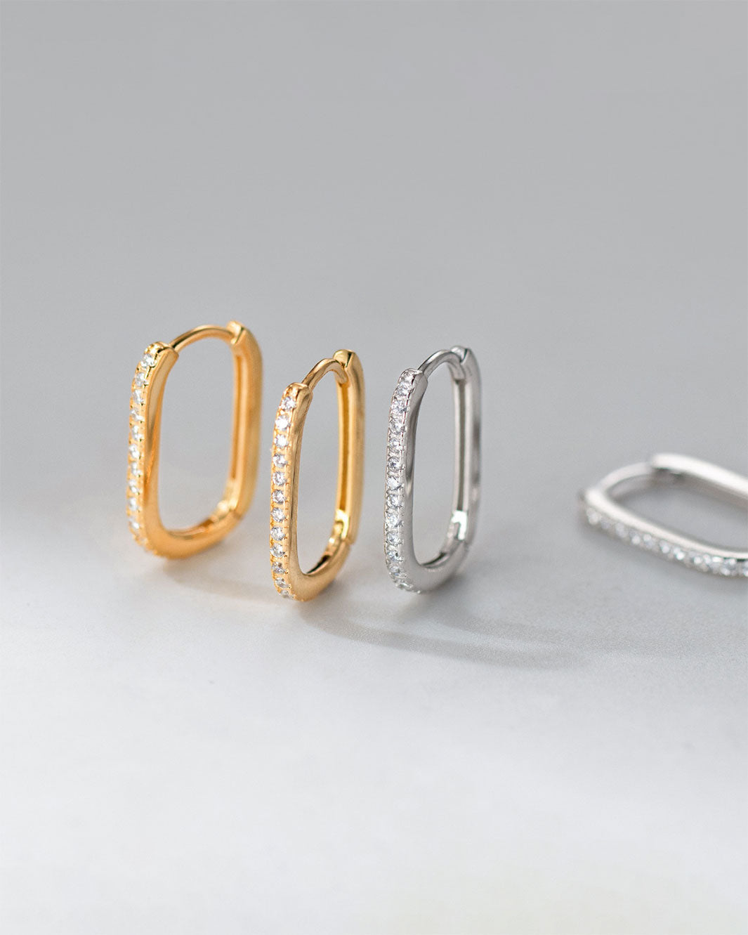 Elodie Slim Pavé Hoop Earrings
