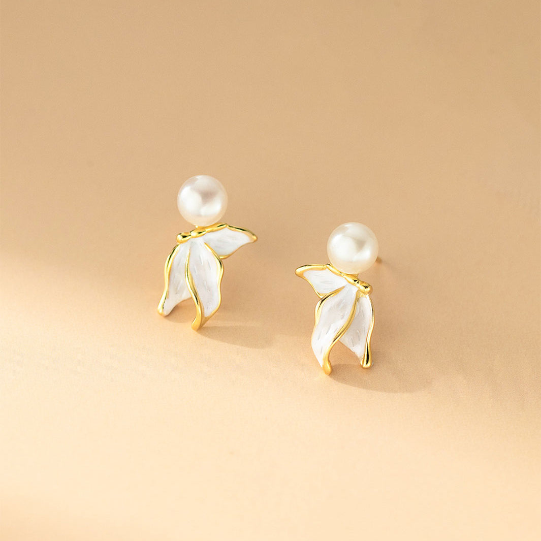 Naia Pearl Fishtail Drop Earrings