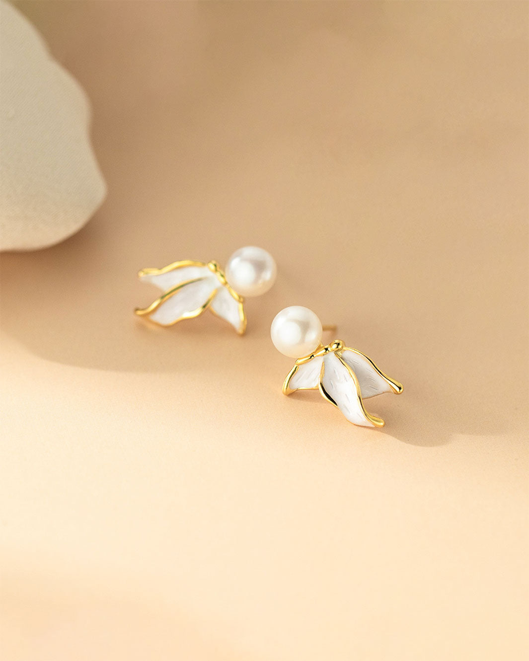 Naia Pearl Fishtail Drop Earrings