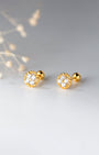 Clover Halo Barbell Earrings