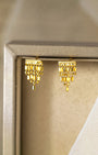 Zadie Beaded Tassel Stud Earrings