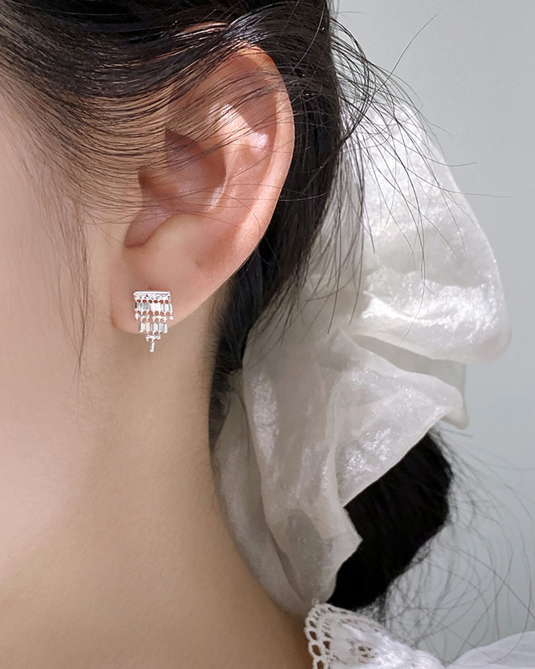 Zadie Beaded Tassel Stud Earrings