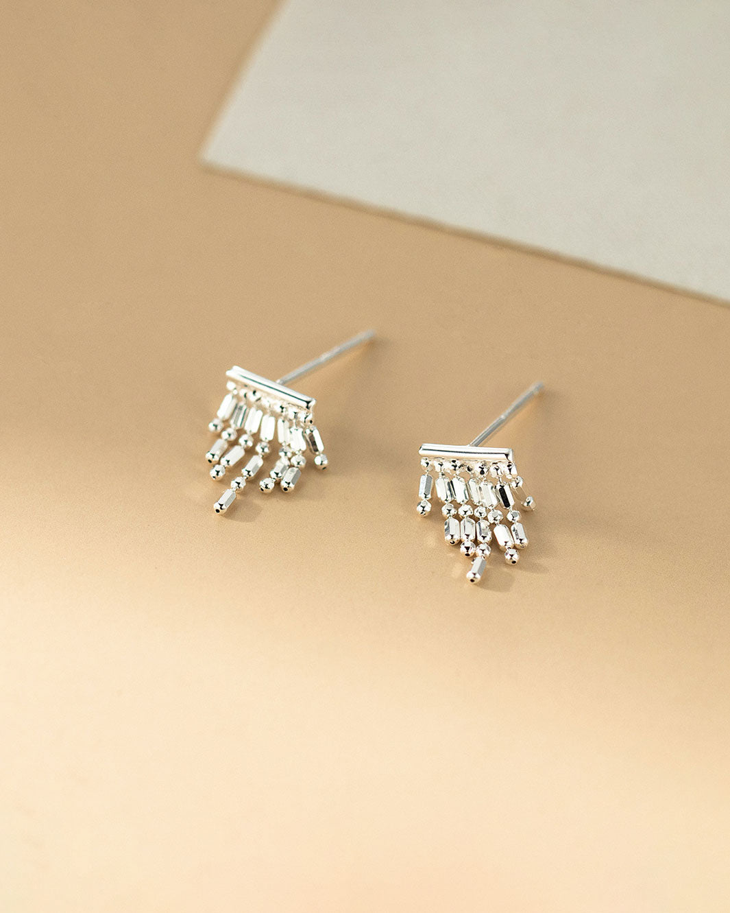 Zadie Beaded Tassel Stud Earrings