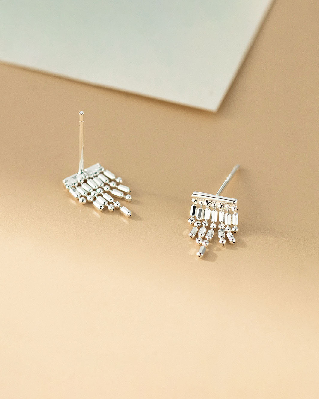 Zadie Beaded Tassel Stud Earrings