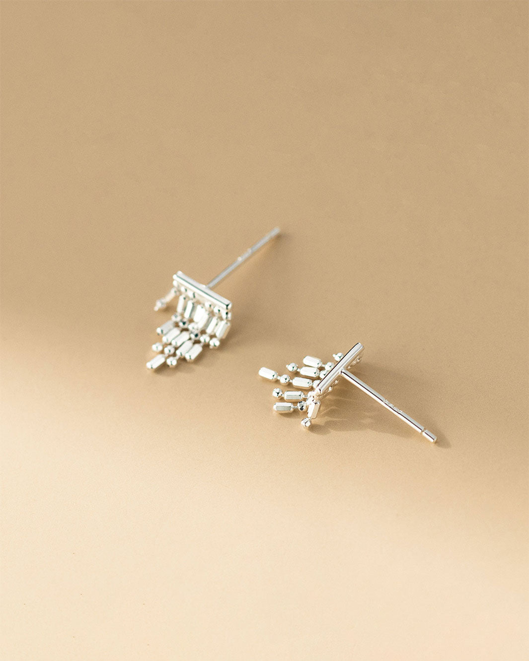 Zadie Beaded Tassel Stud Earrings