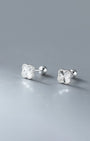 Eira Faceted Clover Barbell Earrings