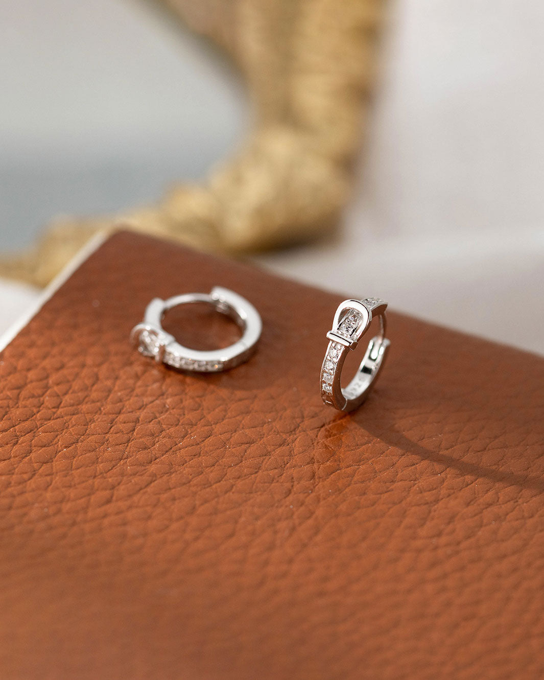 Romy Pavé Buckle Hoop Earrings