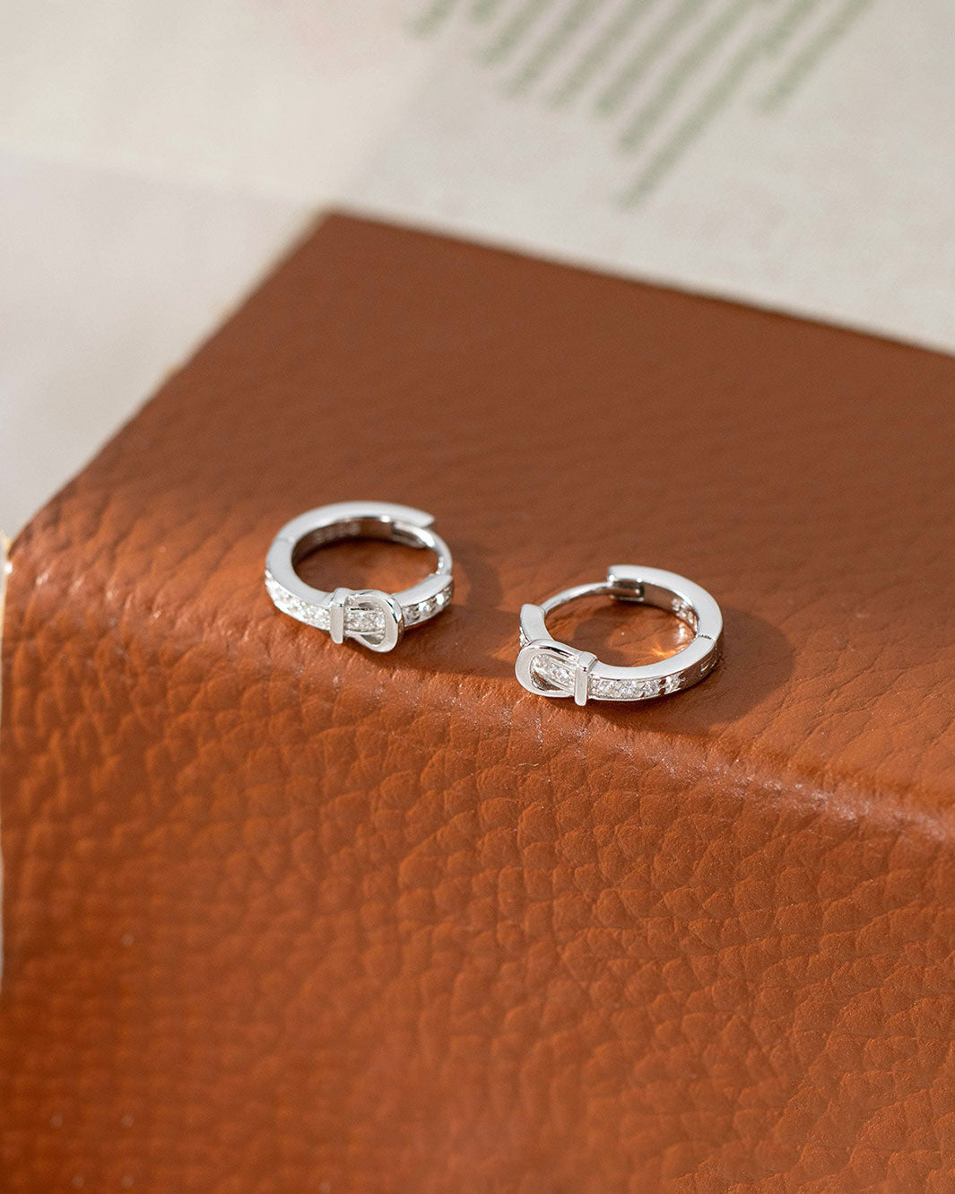Romy Pavé Buckle Hoop Earrings