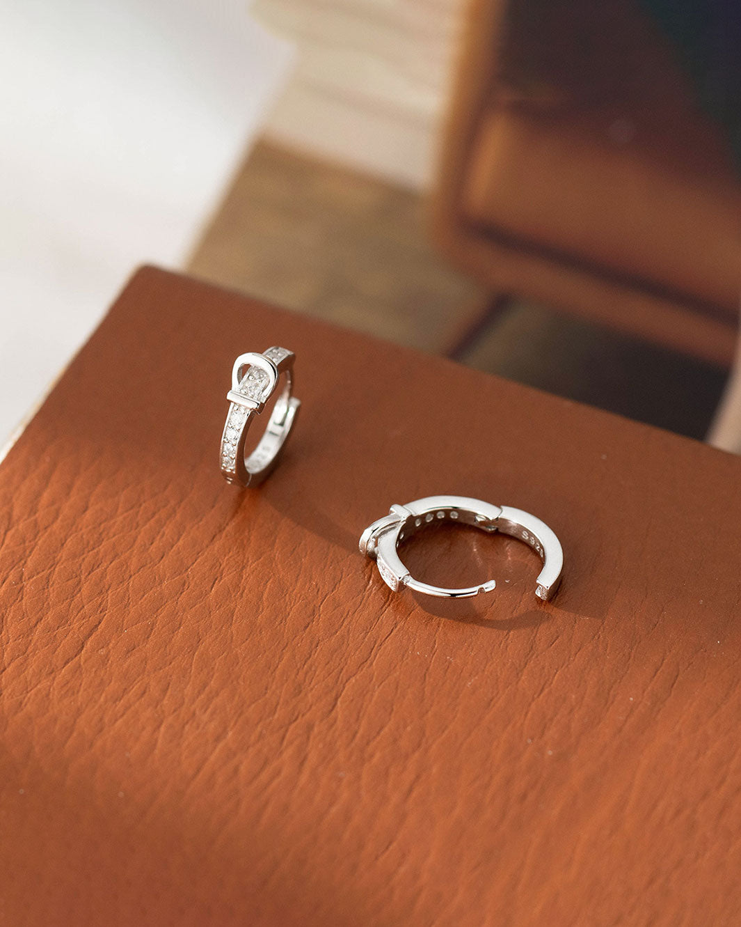 Romy Pavé Buckle Hoop Earrings