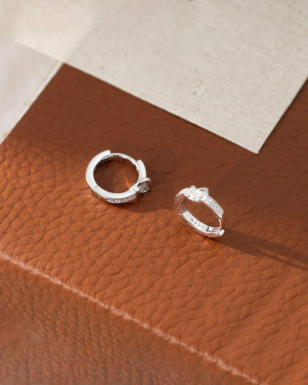 Romy Pavé Buckle Hoop Earrings