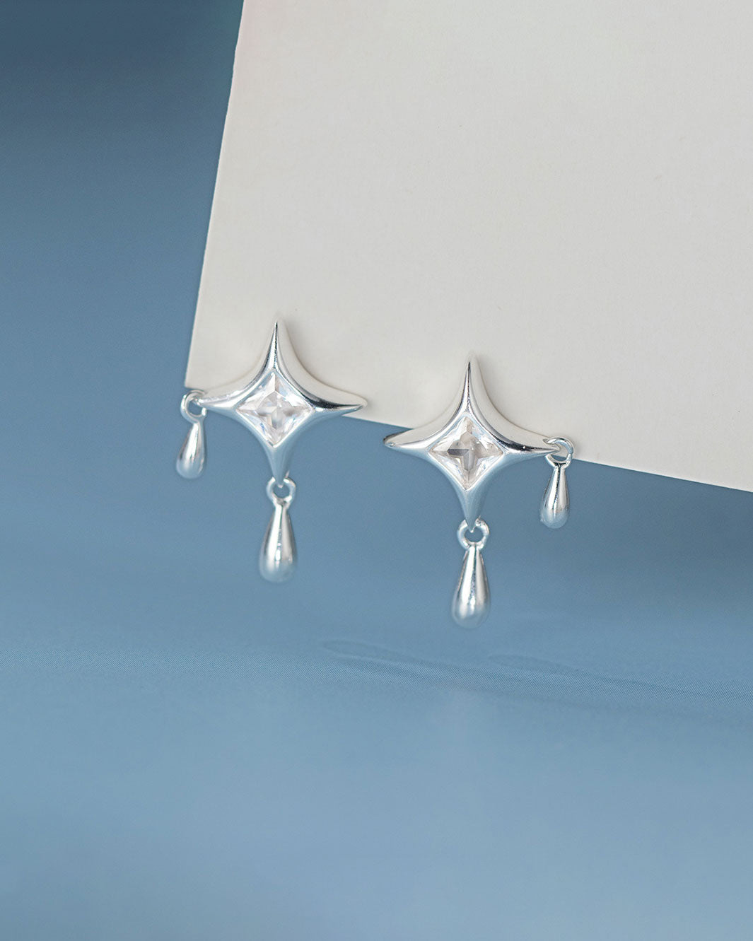Mira Dewdrop Star Drop Earrings